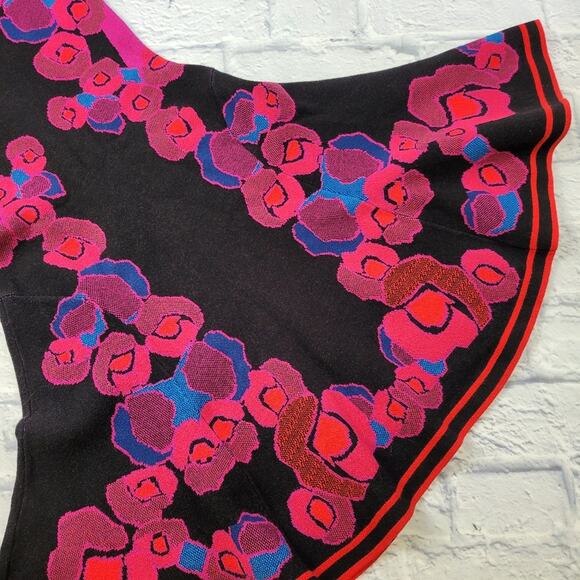 Diane von Furstenberg Abstract Floral Jacquard Fit & Flare Dress sz Small Petite - Picture 10 of 16